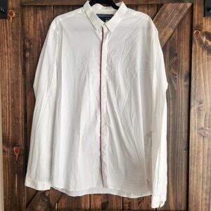 The Kooples Classic Fit Stretch Dress Shirt Red Accent XL